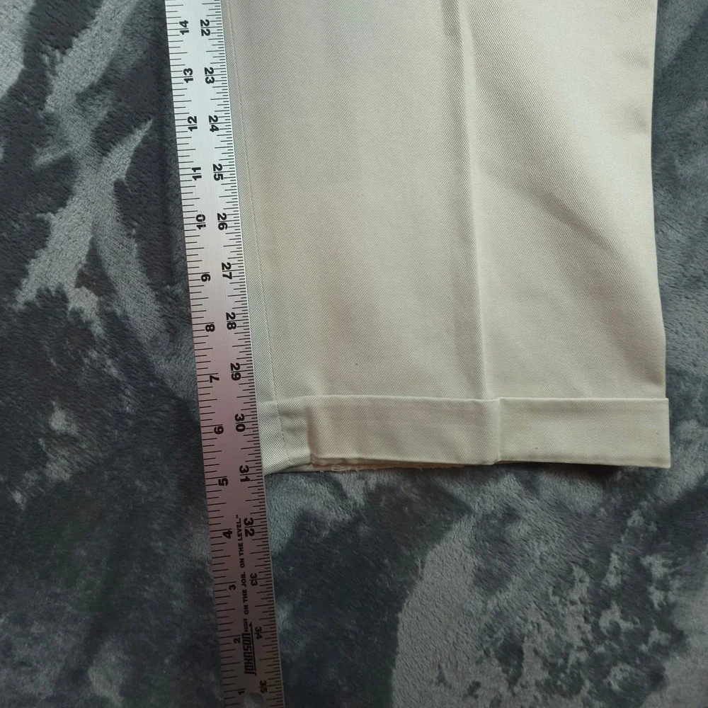 Brooks Brothers Thompson Advantage Chino Khaki Pleated Cuffed Pants 38x32